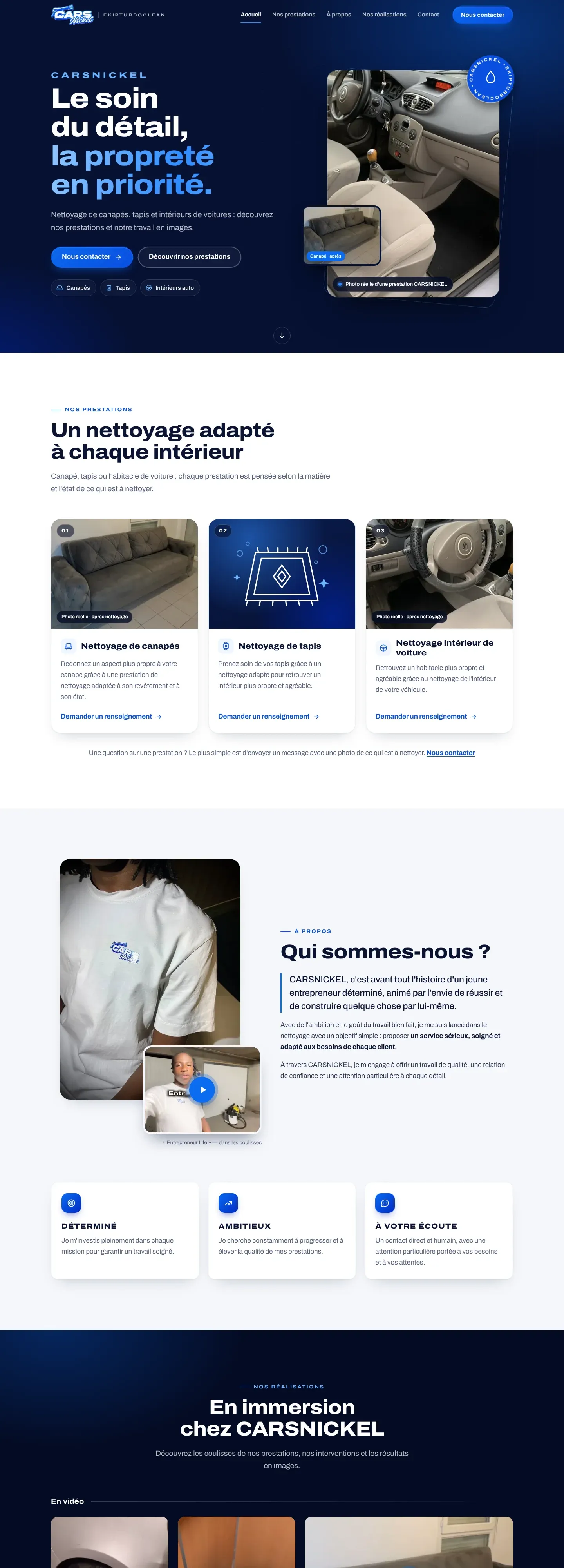 Page d’accueil complète du site CARSNICKEL (capture, version ordinateur)