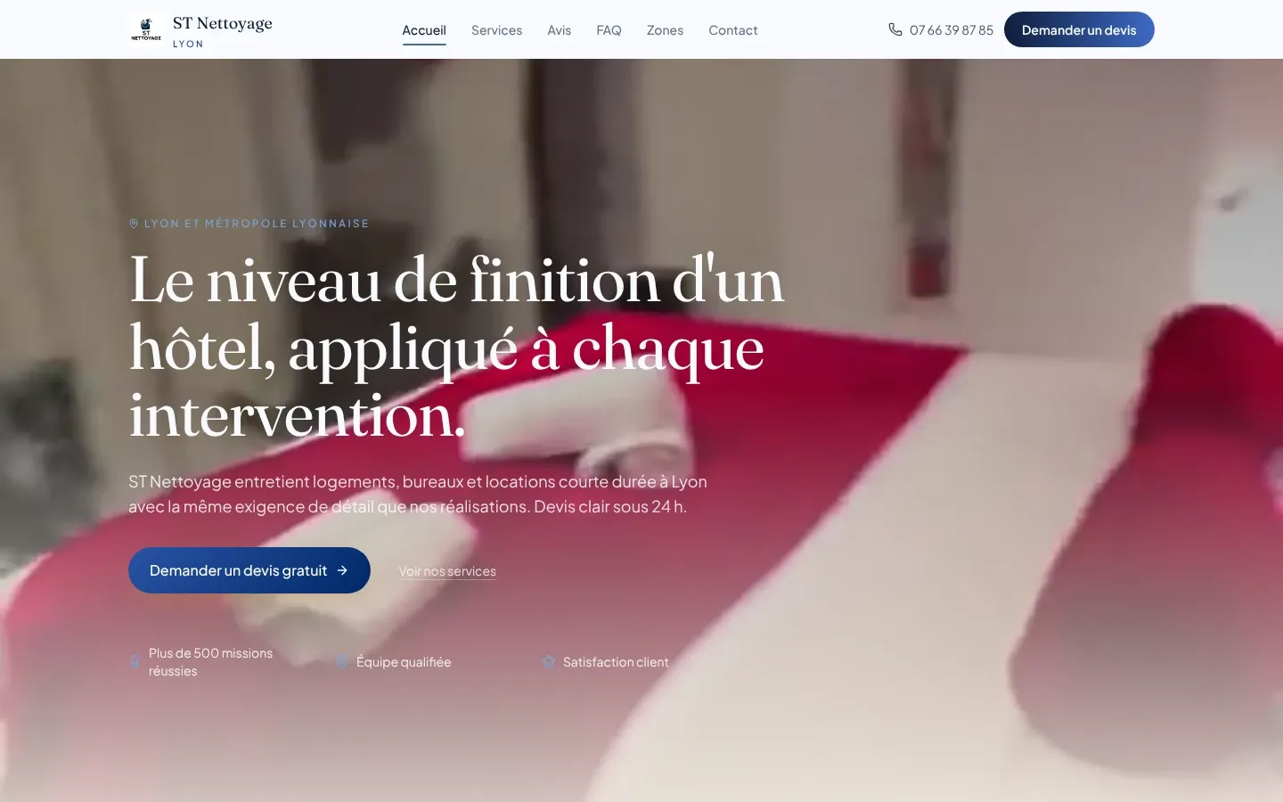 Page d’accueil du site ST Nettoyage sur ordinateur