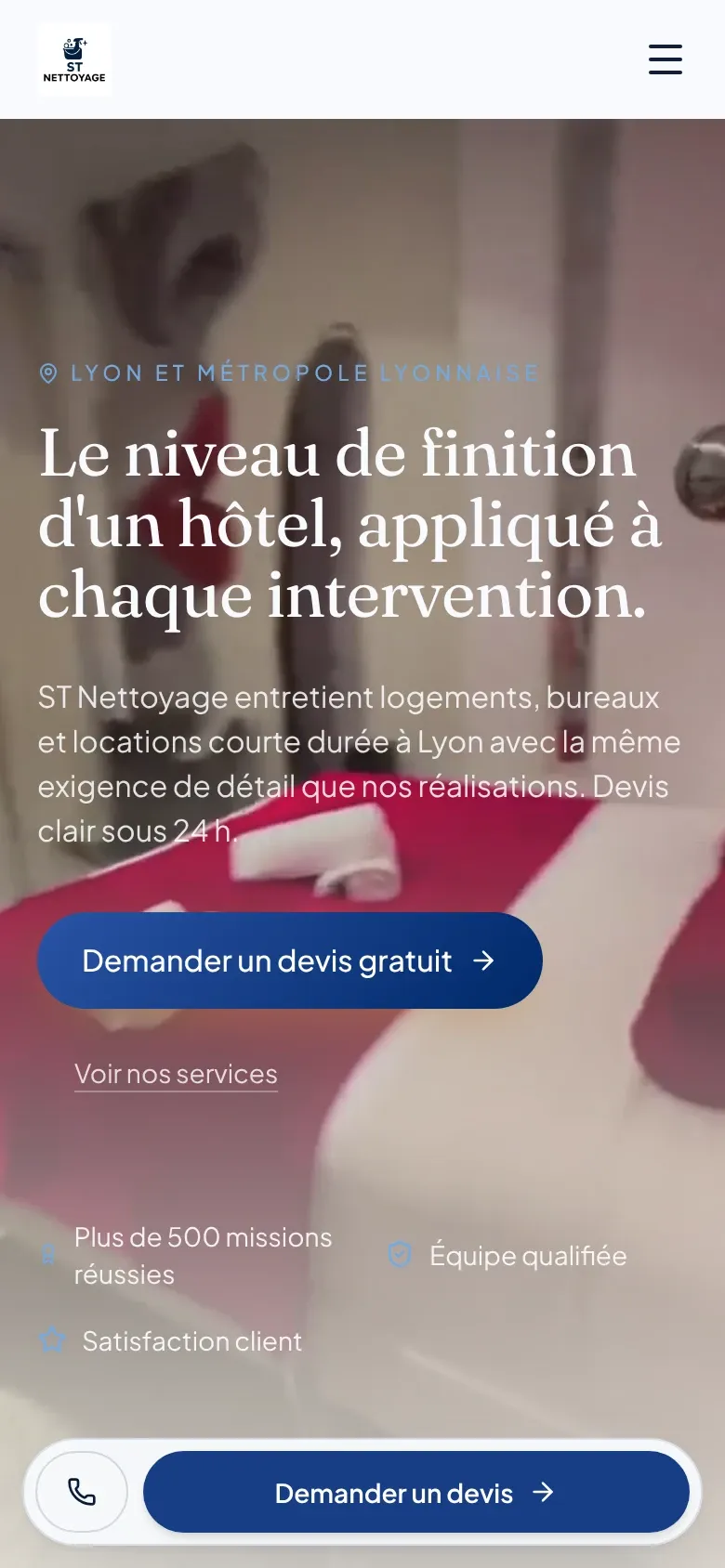 Site ST Nettoyage sur smartphone
